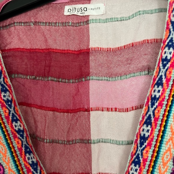 Pitusa Pink and White Striped Swim Coverup - Picture 3 of 3